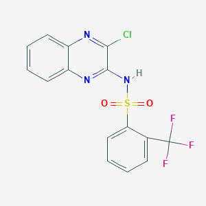 molecular formula C15H9ClF3N3O2S B3372182 N-(3-chloroquinoxalin-2-yl)-2-(trifluoromethyl)benzene-1-sulfonamide CAS No. 877964-71-1