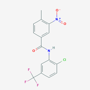 molecular formula C15H10ClF3N2O3 B337219 N-[2-chloro-5-(trifluoromethyl)phenyl]-4-methyl-3-nitrobenzamide 