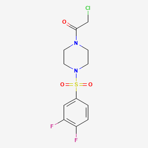 molecular formula C12H13ClF2N2O3S B3372204 2-Chloro-1-[4-(3,4-difluorobenzenesulfonyl)piperazin-1-yl]ethan-1-one CAS No. 879319-35-4