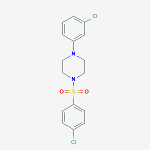 molecular formula C16H16Cl2N2O2S B337221 1-(3-Chlorophenyl)-4-[(4-chlorophenyl)sulfonyl]piperazine 