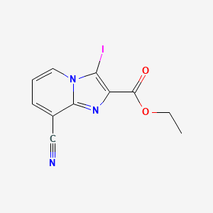molecular formula C11H8IN3O2 B3372270 Ethyl 8-cyano-3-iodoimidazo[1,2-A]pyridine-2-carboxylate CAS No. 885275-52-5