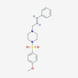 molecular formula C20H24N2O3S B337228 4-[(4-Cinnamyl-1-piperazinyl)sulfonyl]phenyl methyl ether 