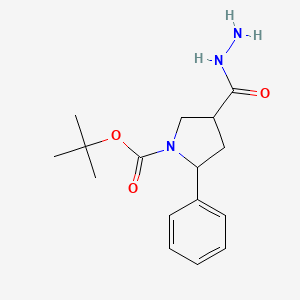 molecular formula C16H23N3O3 B3372296 Tert-butyl 4-(hydrazinecarbonyl)-2-phenylpyrrolidine-1-carboxylate CAS No. 885277-93-0