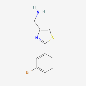 B3372312 C-[2-(3-Bromo-phenyl)-thiazol-4-YL]-methylamine CAS No. 885279-93-6