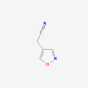 molecular formula C5H4N2O B3372368 2-(1,2-Oxazol-4-yl)acetonitrile CAS No. 893640-97-6