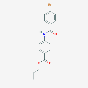 molecular formula C17H16BrNO3 B337238 Propyl 4-[(4-bromobenzoyl)amino]benzoate 