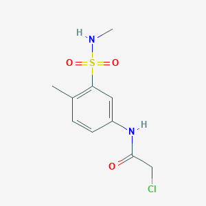 molecular formula C10H13ClN2O3S B3372508 2-chloro-N-[4-methyl-3-(methylsulfamoyl)phenyl]acetamide CAS No. 923104-49-8