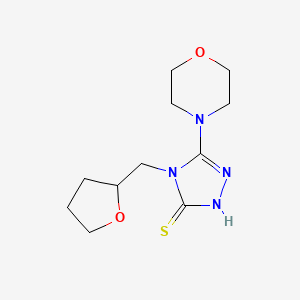 molecular formula C11H18N4O2S B3372509 5-(morpholin-4-yl)-4-(oxolan-2-ylmethyl)-4H-1,2,4-triazole-3-thiol CAS No. 923125-44-4