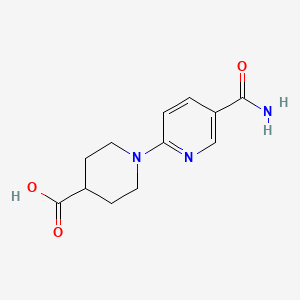 molecular formula C12H15N3O3 B3372513 1-(5-Carbamoylpyridin-2-yl)piperidine-4-carboxylic acid CAS No. 923125-45-5