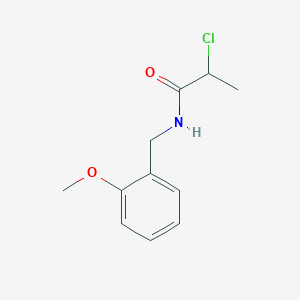 molecular formula C11H14ClNO2 B3372517 2-chloro-N-[(2-methoxyphenyl)methyl]propanamide CAS No. 923163-04-6