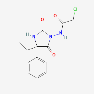 2-chloro-N-(4-ethyl-2,5-dioxo-4-phenylimidazolidin-1-yl)acetamide