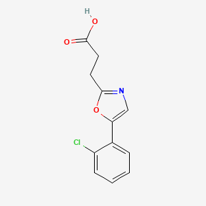molecular formula C12H10ClNO3 B3372572 3-[5-(2-Chlorophenyl)-1,3-oxazol-2-yl]propanoic acid CAS No. 923738-58-3