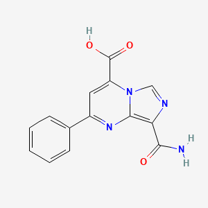 molecular formula C14H10N4O3 B3372600 8-Carbamoyl-2-phenylimidazo[1,5-a]pyrimidine-4-carboxylic acid CAS No. 924137-97-3