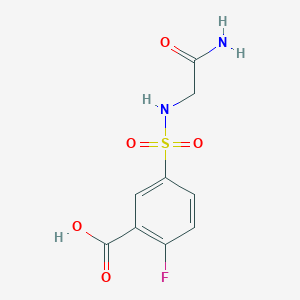 molecular formula C9H9FN2O5S B3372623 5-[(氨基甲酰甲基)磺酰氨基]-2-氟苯甲酸 CAS No. 926191-42-6