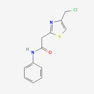 molecular formula C12H11ClN2OS B3372626 2-[4-(氯甲基)-1,3-噻唑-2-基]-N-苯乙酰胺 CAS No. 926198-05-2