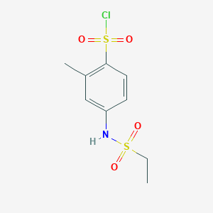 molecular formula C9H12ClNO4S2 B3372639 4-Ethanesulfonamido-2-methylbenzene-1-sulfonyl chloride CAS No. 926210-62-0