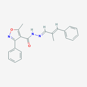 molecular formula C21H19N3O2 B337266 5-methyl-N'-[(1E,2E)-2-methyl-3-phenylprop-2-en-1-ylidene]-3-phenyl-1,2-oxazole-4-carbohydrazide 