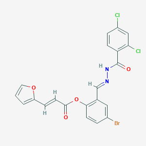 4-Bromo-2-[2-(2,4-dichlorobenzoyl)carbohydrazonoyl]phenyl 3-(2-furyl)acrylate