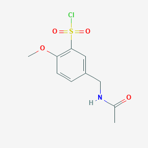 molecular formula C10H12ClNO4S B3372681 5-(Acetamidomethyl)-2-methoxybenzene-1-sulfonyl chloride CAS No. 926225-21-0