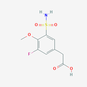 molecular formula C9H10FNO5S B3372700 2-(3-Fluoro-4-methoxy-5-sulfamoylphenyl)acetic acid CAS No. 926236-77-3