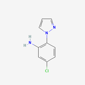 molecular formula C9H8ClN3 B3372706 5-氯-2-(1H-吡唑-1-基)苯胺 CAS No. 926241-20-5