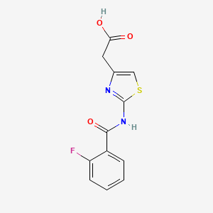 molecular formula C12H9FN2O3S B3372716 2-[2-(2-Fluorobenzamido)-1,3-thiazol-4-yl]acetic acid CAS No. 926245-67-2