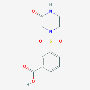 molecular formula C11H12N2O5S B3372729 3-[(3-Oxopiperazin-1-yl)sulfonyl]benzoic acid CAS No. 926252-37-1