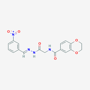 N-[2-(2-{3-nitrobenzylidene}hydrazino)-2-oxoethyl]-2,3-dihydro-1,4-benzodioxine-6-carboxamide