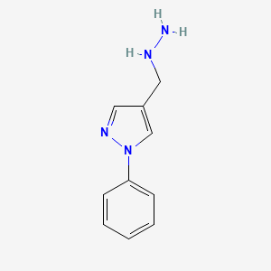 molecular formula C10H12N4 B3372762 4-(hydrazinomethyl)-1-phenyl-1H-pyrazole CAS No. 926268-64-6