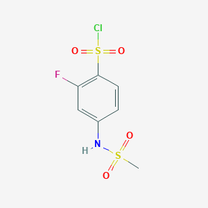 molecular formula C7H7ClFNO4S2 B3372771 2-氟-4-甲磺酰胺苯-1-磺酰氯 CAS No. 926269-52-5