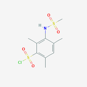 molecular formula C10H14ClNO4S2 B3372773 3-Methanesulfonamido-2,4,6-trimethylbenzene-1-sulfonyl chloride CAS No. 926272-33-5