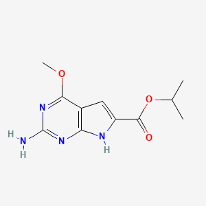 molecular formula C11H14N4O3 B3372793 isopropyl 2-amino-4-methoxy-7H-pyrrolo[2,3-d]pyrimidine-6-carboxylate CAS No. 929973-11-5