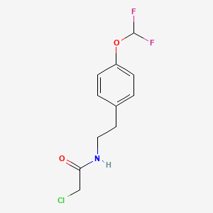 molecular formula C11H12ClF2NO2 B3372811 2-chloro-N-{2-[4-(difluoromethoxy)phenyl]ethyl}acetamide CAS No. 929973-52-4