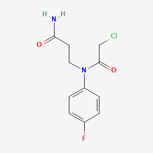 molecular formula C11H12ClFN2O2 B3372814 3-[2-chloro-N-(4-fluorophenyl)acetamido]propanamide CAS No. 929973-91-1