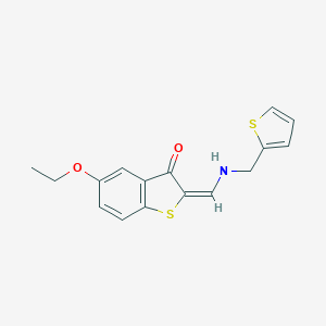 molecular formula C16H15NO2S2 B337282 (2E)-5-ethoxy-2-[(thiophen-2-ylmethylamino)methylidene]-1-benzothiophen-3-one 