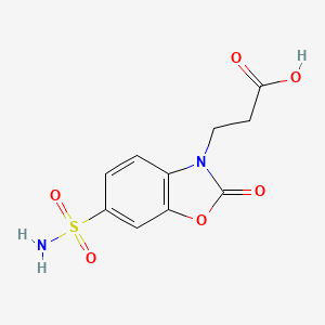 molecular formula C10H10N2O6S B3372839 3-(2-Oxo-6-sulfamoyl-2,3-dihydro-1,3-benzoxazol-3-yl)propanoic acid CAS No. 929975-45-1