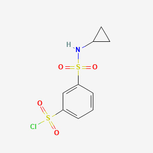 molecular formula C9H10ClNO4S2 B3372876 3-(Cyclopropylsulfamoyl)benzene-1-sulfonyl chloride CAS No. 930395-72-5