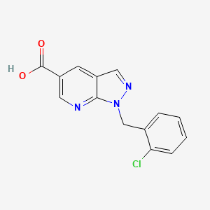 molecular formula C14H10ClN3O2 B3372932 1-[(2-chlorophenyl)methyl]-1H-pyrazolo[3,4-b]pyridine-5-carboxylic acid CAS No. 937608-35-0