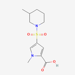 molecular formula C12H18N2O4S B3372937 1-Methyl-4-[(3-methylpiperidin-1-YL)sulfonyl]-1H-pyrrole-2-carboxylic acid CAS No. 937609-24-0