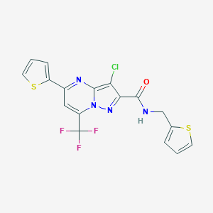 molecular formula C17H10ClF3N4OS2 B337295 3-chloro-5-(2-thienyl)-N-(2-thienylmethyl)-7-(trifluoromethyl)pyrazolo[1,5-a]pyrimidine-2-carboxamide 