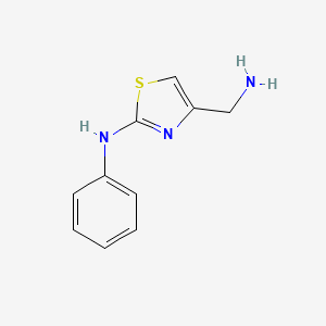 molecular formula C10H11N3S B3372960 (4-Aminomethyl-thiazol-2-yl)-phenyl-amine CAS No. 938120-38-8