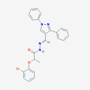 molecular formula C25H21BrN4O2 B337297 2-(2-bromophenoxy)-N'-[(1,3-diphenyl-1H-pyrazol-4-yl)methylene]propanohydrazide 