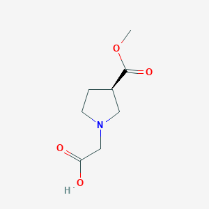 molecular formula C8H13NO4 B3372979 (R)-2-(3-(methoxycarbonyl)pyrrolidin-1-yl)acetic acid CAS No. 942189-34-6