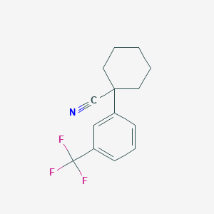 molecular formula C14H14F3N B3372989 1-[3-(Trifluoromethyl)phenyl]cyclohexane-1-carbonitrile CAS No. 944351-63-7