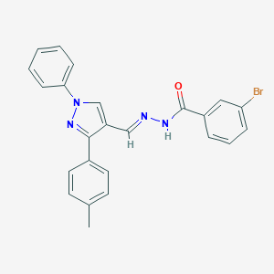 molecular formula C24H19BrN4O B337300 3-bromo-N'-{[3-(4-methylphenyl)-1-phenyl-1H-pyrazol-4-yl]methylene}benzohydrazide 