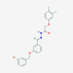 molecular formula C24H23BrN2O3 B337303 N'-{3-[(3-bromobenzyl)oxy]benzylidene}-2-(3,4-dimethylphenoxy)acetohydrazide 