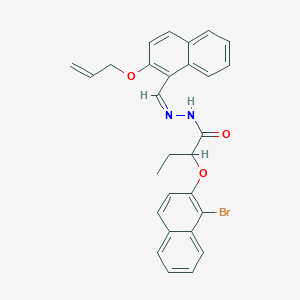 molecular formula C28H25BrN2O3 B337304 N'-{[2-(allyloxy)-1-naphthyl]methylene}-2-[(1-bromo-2-naphthyl)oxy]butanohydrazide 
