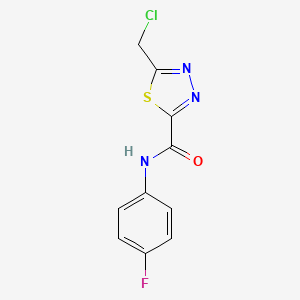 molecular formula C10H7ClFN3OS B3373058 5-(chloromethyl)-N-(4-fluorophenyl)-1,3,4-thiadiazole-2-carboxamide CAS No. 949393-05-9