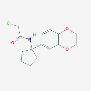 molecular formula C15H18ClNO3 B3373087 2-chloro-N-[1-(2,3-dihydro-1,4-benzodioxin-6-yl)cyclopentyl]acetamide CAS No. 949977-30-4
