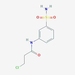 molecular formula C9H11ClN2O3S B3373093 3-chloro-N-(3-sulfamoylphenyl)propanamide CAS No. 949984-45-6